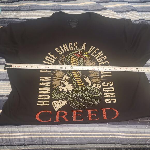 Creed Size 2X 2024 Tour Shirt Human Pride Sings a Vengeful Song Tour Tee CUTOFF - Picture 5 of 6